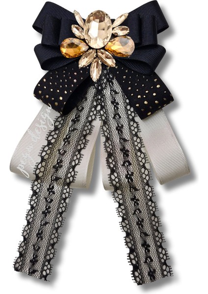 Shine Seri Siyah Kurdele Broş,okul Iş , Gömlek Ceket Yaka Çiçek