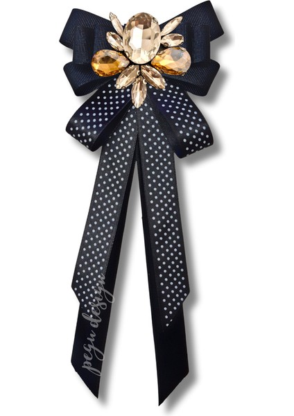 Shine Seri Siyah Kurdele Broş,okul Iş , Gömlek Ceket Yaka Çiçek