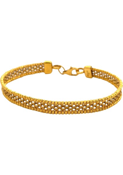 Klasik Dorika Toplu Çerçeve Içi Örgü Tarzı Sarı Altın Bileklik
