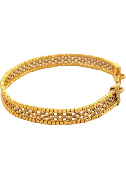 Klasik Dorika Toplu Çerçeve Içi Örgü Tarzı Sarı Altın Bileklik modelleri