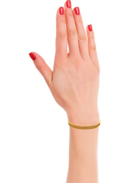 Klasik Dorika Toplu Çerçeve Içi Örgü Tarzı Sarı Altın Bileklik fırsatları