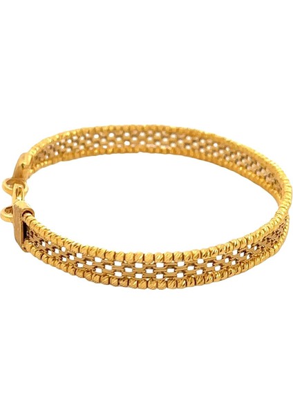Klasik Dorika Toplu Çerçeve Içi Örgü Tarzı Sarı Altın Bileklik indirimleri