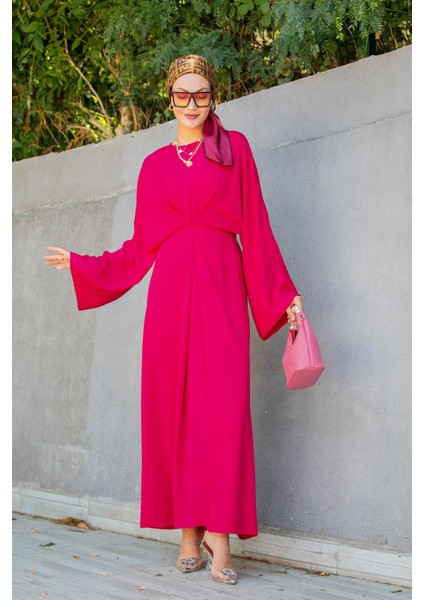 Nilss Bağlama Detaylı Elbise-Pembe