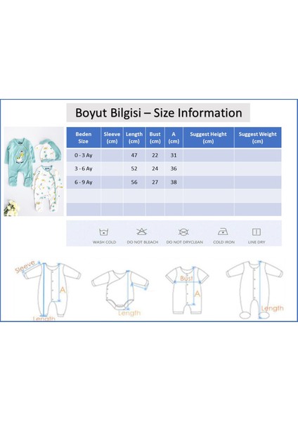 Zürafa Desenli Uzun Kollu 2'li Bebek Tulum Seti – Yumuşak ve Rahat Kumaş, Yeni Doğan ve Bebekler İçin