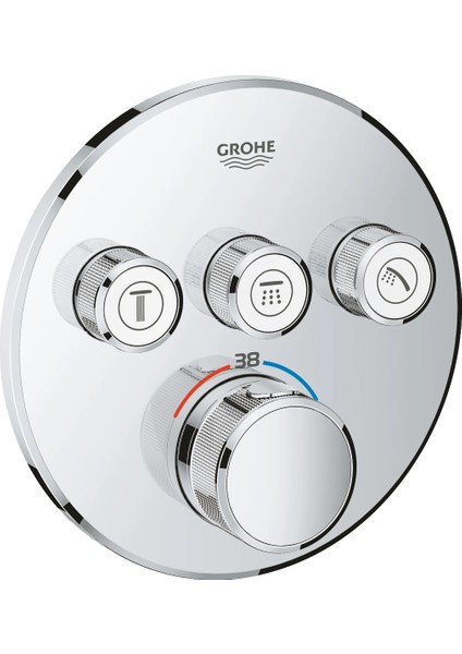Grohtherm Smartcontrol Üç Valfli Akış Kontrollü, Ankastre Termostatik Duş Bataryası Grh 29121000