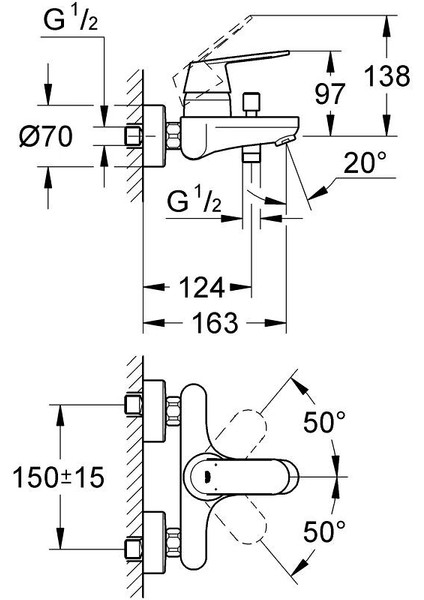 Eurocosmo Tek Kumandalı Banyo Bataryası Grh 32831000 fiyatları