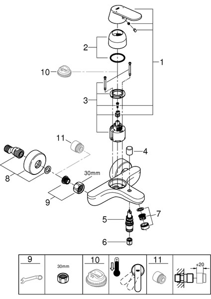 Eurocosmo Tek Kumandalı Banyo Bataryası Grh 32831000 modelleri
