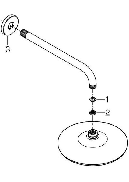 Tempesta 210 Tek Akışlı Tepe Duşu Seti 286 mm Grh 1022182430