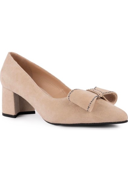Hakiki Deri Rahat Fiyonklu Klasik Ayakkabı Bej Süet 45350 fırsatları
