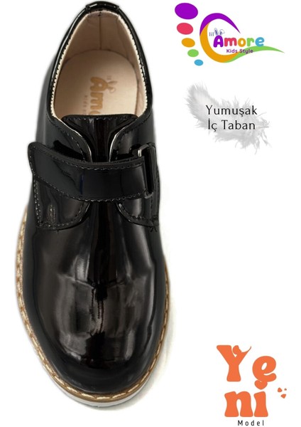 Cırt Cırtlı Erkek Çocuk Ayakkabısı – Okul & Sünnet Düğünü Için Klasik Model Siyah Rugan Beyaz indirimleri