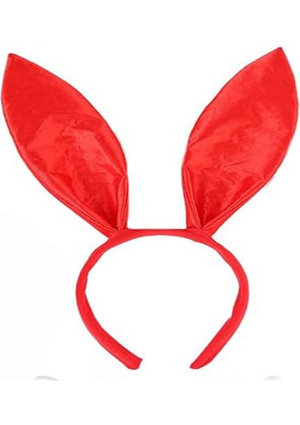 Kırmızı Renk Saten Kaplama Şekil Verilebilir Tavşan Kulak Taç 35X11 cm fiyatları