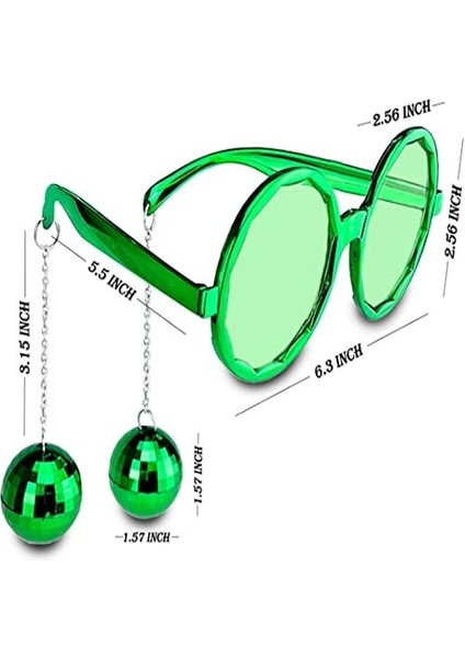 Disko Toplu Küpeli Parti Gözlüğü Yeşil Renk fiyatları