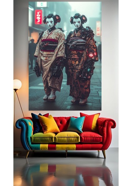 Uzak Doğulu Robot Kadınlar Ev Duvar Salon Güzellik Salonu Ofis Dükkan Dekarastabloyon Kanvas