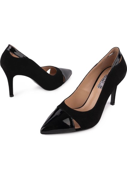 Hakiki Deri Süet Rugan Detaylı Rahat Klasik Siyah 46105 indirimleri