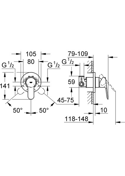 Bauedge Ankastre Duş Bataryası Grh 29040000 fiyatları