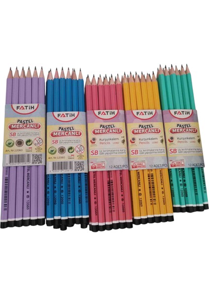 Mercanlı Pastel Kurşun Kalem 12 Adet fiyatları