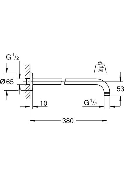 Rainshower Duş Başlığı Kolu 380 mm Grh 28361000 modelleri