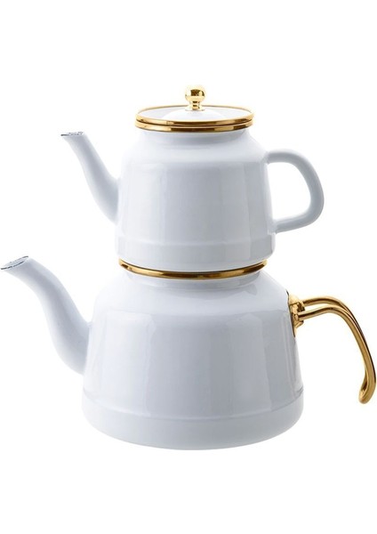 Roomy Beyaz Emaye Çaydanlık Set 4534 modelleri