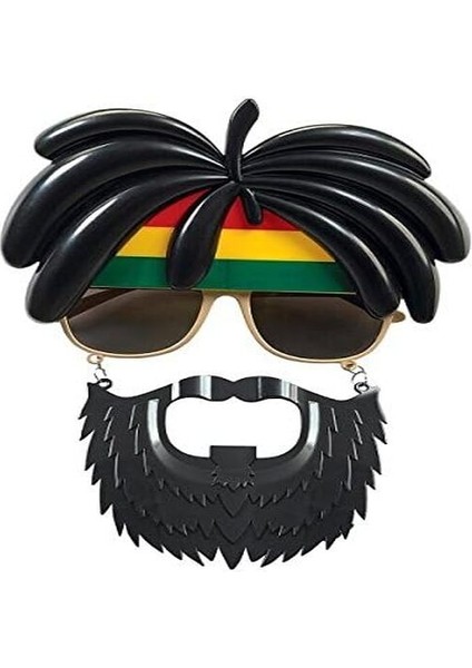 Rasta Peruklu Rasta Sakallı Bob Marley Bıyıklı Parti Gözlüğü 27X18 cm modelleri