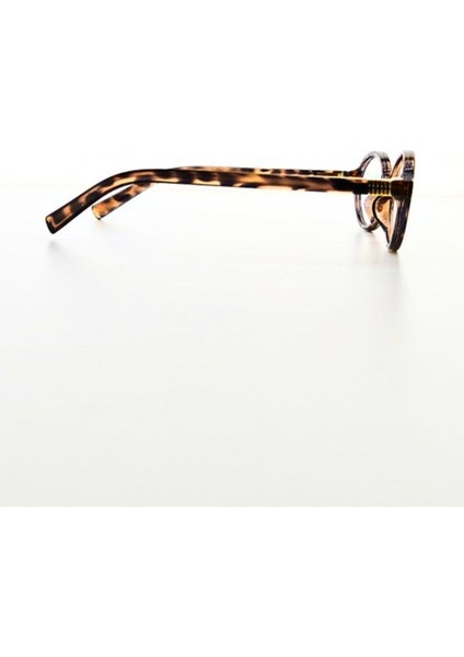 Unisex Gözlük Metal Aksesuarlı Uv 400 Korumalı Mavi Işık Korumalı Miux Mi Leopar Desenli Elips Unisex Gözlük Metal Aksesuarlı Uv 400 Korumalı