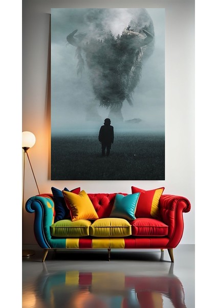 Ütopik Hayvan ve Manzara Ev Duvar Salon Güzellik Salonu Ofis Dükkan Dekarasyon Kanvas Tablo