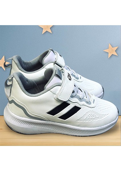 Kafkaslar Beyaz Cırtlı Kız Erkek Çocuk Sneaker Spor Ayakkabı modelleri