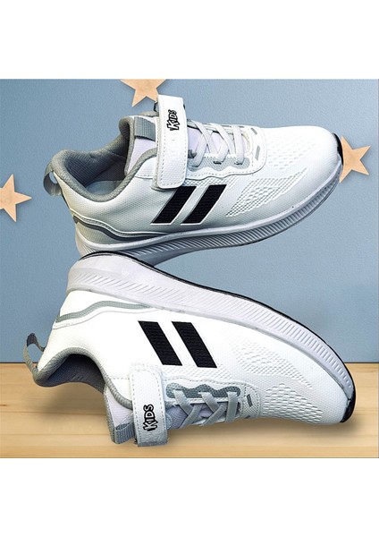 Kafkaslar Beyaz Cırtlı Kız Erkek Çocuk Sneaker Spor Ayakkabı fırsatları
