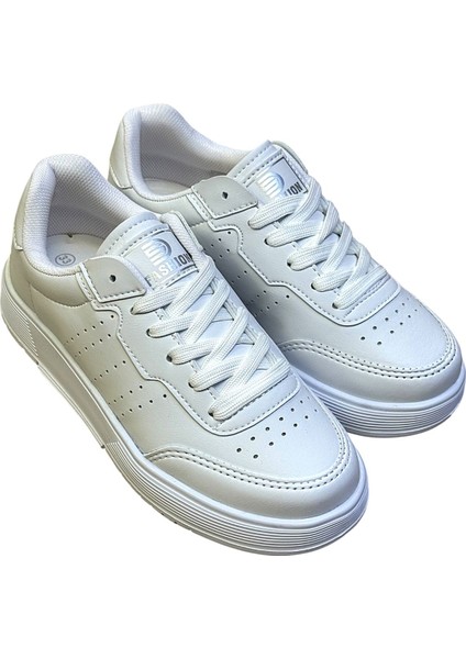 Kafkaslar Düz Beyaz Kız Erkek Çocuk Sneaker Spor Ayakkabı modelleri