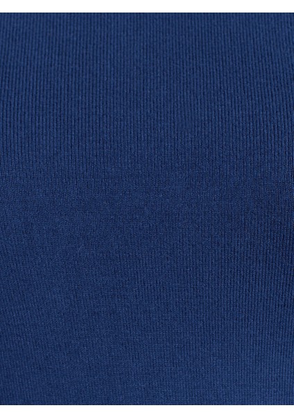 1268 Balıkçı Yaka Kolu Droplu Kazak-Indigo fırsatları