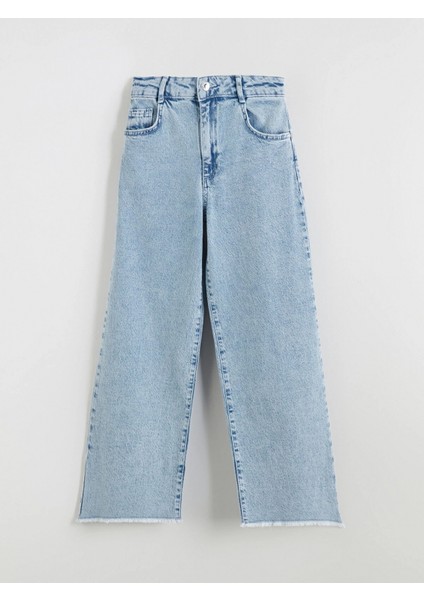 Lcw Kids Mavi Wideleg Kız Çocuk Jean Pantolon