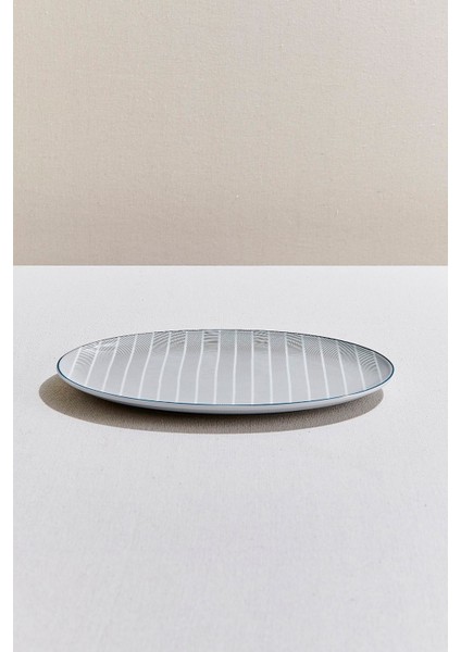 Orquestra Porselen Oval Servis Tabağı Küçük Krem Gri fiyatları