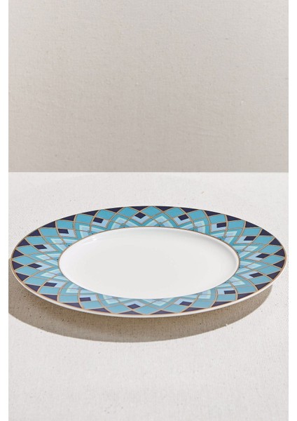 Atlantic Porselen Pasta Tabağı Mavi Beyaz fırsatları