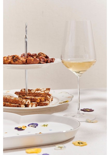 Petite Fleur Porselen Kek Tabağı 2 Katlı Sarı / Beyaz fırsatları