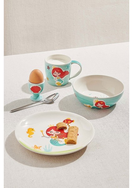 Deniz Kızı Seramik Pasta Tabağı