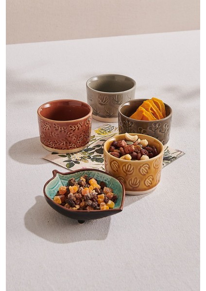 Yaprak Seramik Servis Tabağı 14.5 cm Turkuaz