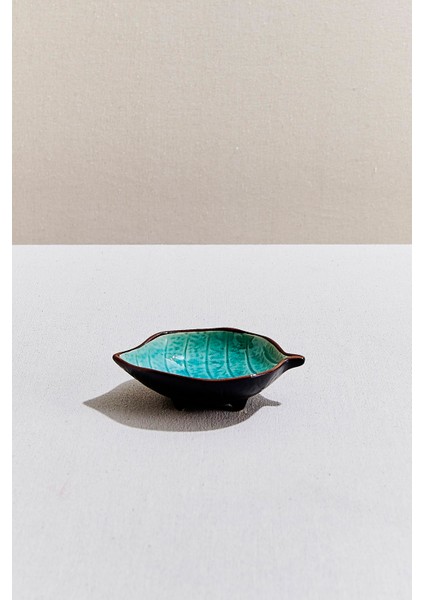 Yaprak Seramik Servis Tabağı 14.5 cm Turkuaz modelleri