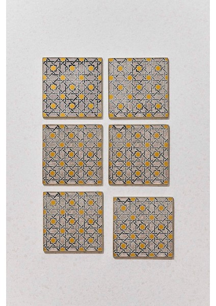 Selçuklu Kare Bardakaltı 6'lı Set