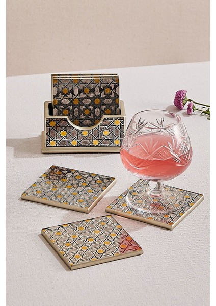 Selçuklu Kare Bardakaltı 6'lı Set fırsatları