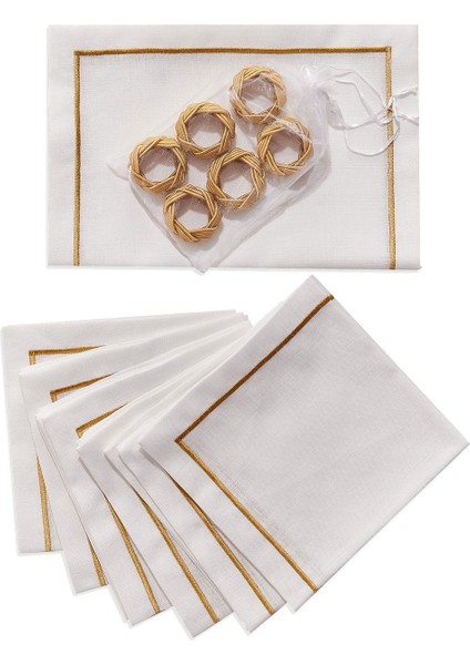 Amerikan Servis + Peçete + Peçete Halkası 6'lı Set modelleri