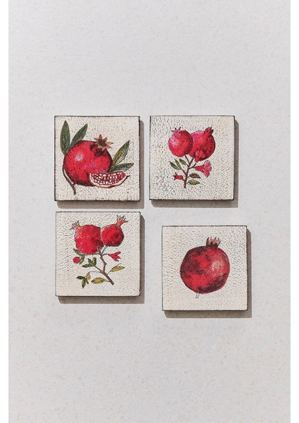 Nar Bardak Altlığı 4'lü Set