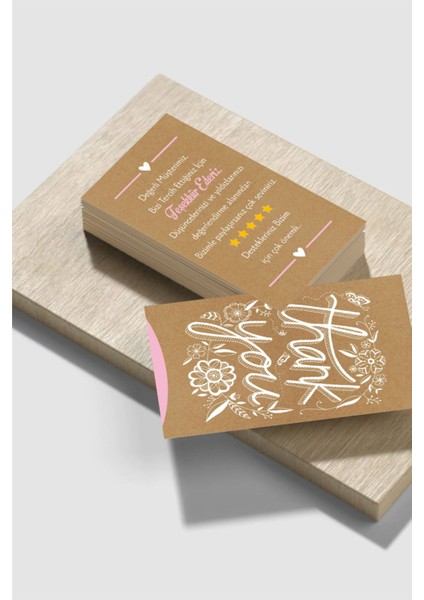 Vintage Çift Yön Baskılı 150 Adet Teşekkür Kartı 8,5x5,5 cm fiyatları