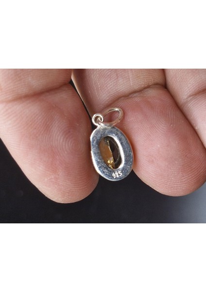 2.47 Gram Natural Sitrin 925 Ayar Gümüş Kolye Ucu fiyatları
