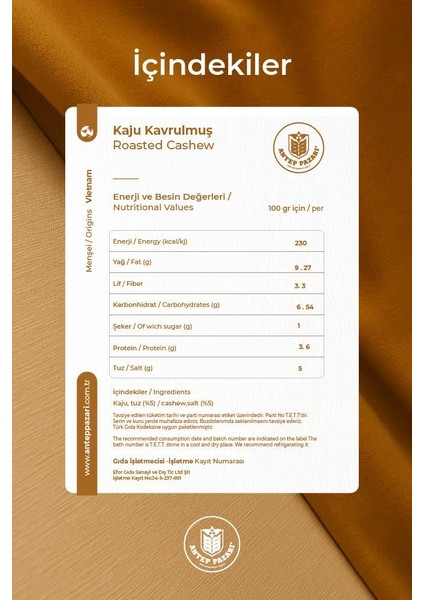 Kaju Yağsız Kavrulmuş 1000 gr modelleri