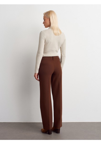 72172 Orta Bel Kumaş Pantolon-Kahve fiyatları