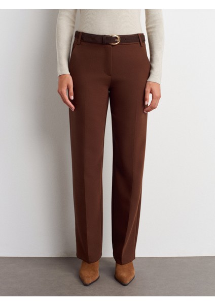 72172 Orta Bel Kumaş Pantolon-Kahve indirimleri
