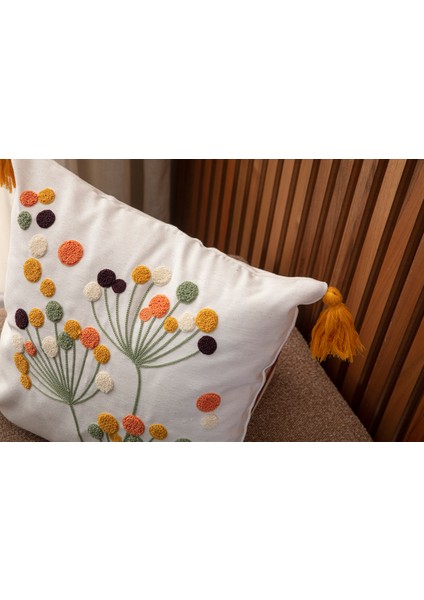 Tekli Premium Punch Işlemeli Nakışlı Dal Çiçek Temalı Kırlent Kılıfı modelleri