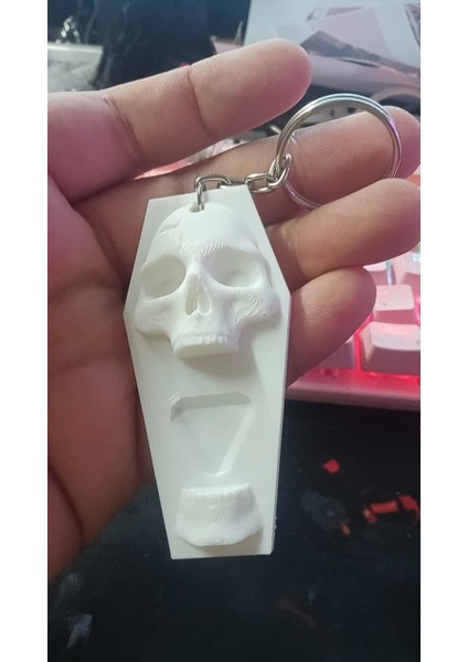 Yeni Anahtarlık - D20 Kafatası Tabut Yaşam Puanı Sayacı T5503540