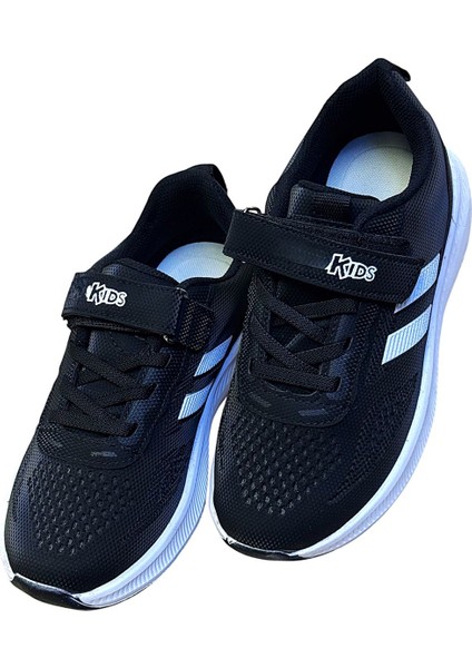 Kafkaslar Siyah Cırtlı Kız Erkek Çocuk Sneaker Spor Ayakkabı modelleri