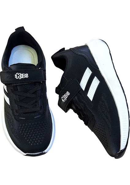 Kafkaslar Siyah Cırtlı Kız Erkek Çocuk Sneaker Spor Ayakkabı indirimleri