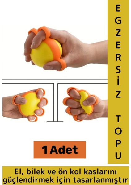 Rehabilitasyon Fizyoterapi Müzisyen Sporcu El Bilek Ön Kol Kas Güçlendiren Silikon El Egzersiz Topu